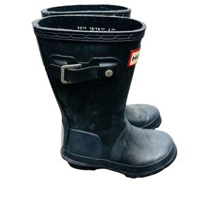 Hunter Rain Boots Kids Classic Original Tall Big Kid Size 9G/8B Matte Black